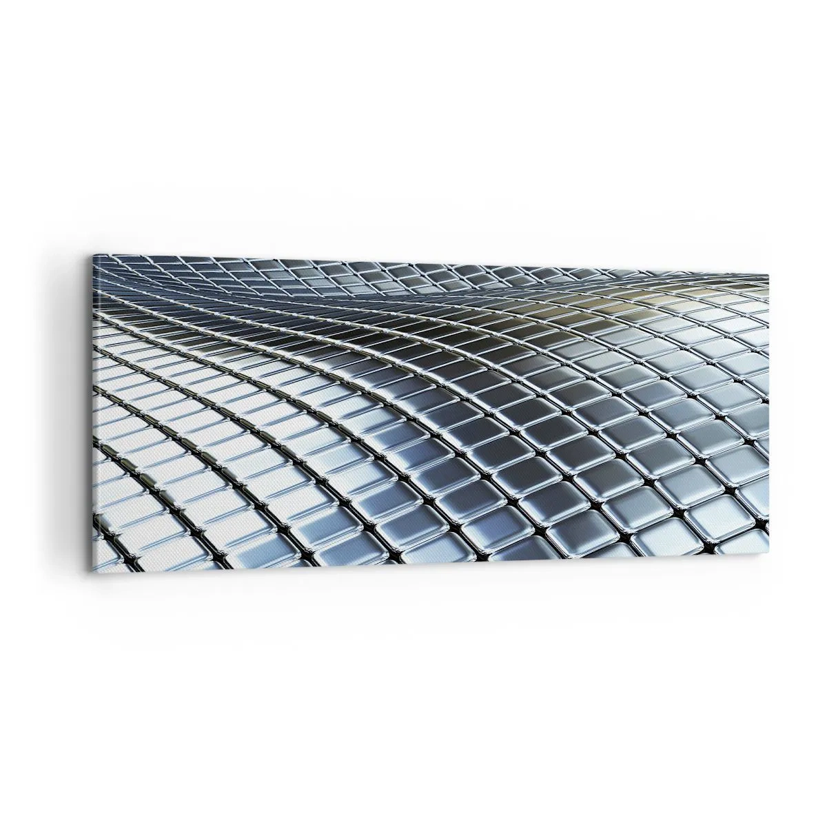 Obraz na plátne - Kovová strieborná vlna - 100x40 cm