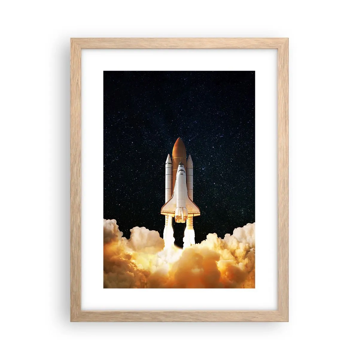 Plagát v ráme zo svetlého duba - Ad astra! - 30x40 cm