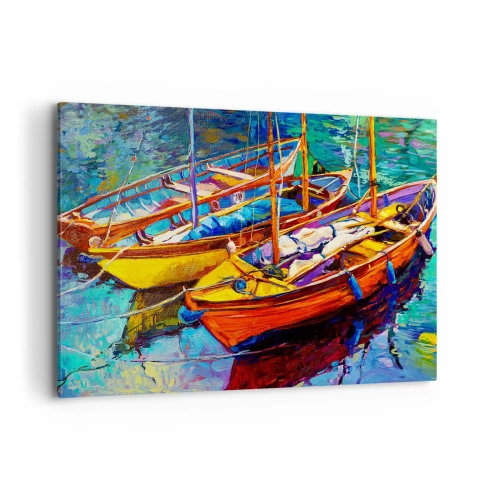 Obraz na plátne - Na vode hustej od farieb - 100x70 cm