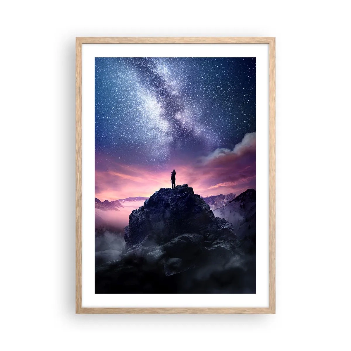 Plagát v ráme zo svetlého duba - A pocítil život - 50x70 cm
