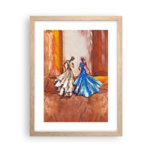 Plagát v ráme zo svetlého duba - Pôvabné duo - 30x40 cm