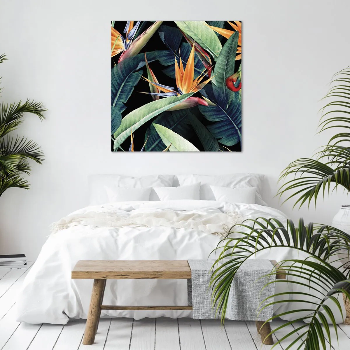 Obraz na plátne - Plamenné kvety trópov - 70x70 cm