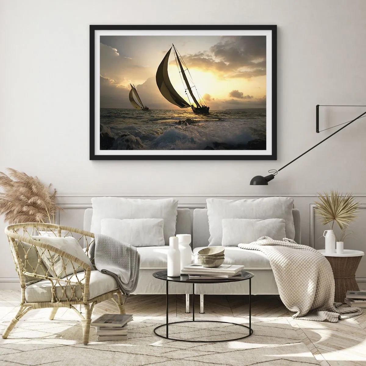 Plagát v čiernom ráme - S vetrom a proti vetru - 40x30 cm