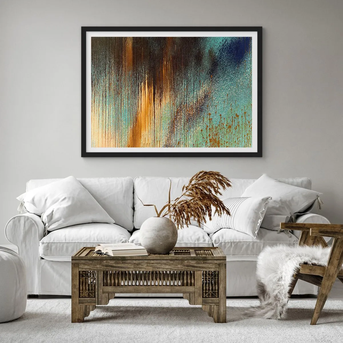 Plagát v čiernom ráme - Nenáhodná farebná kompozícia - 70x50 cm