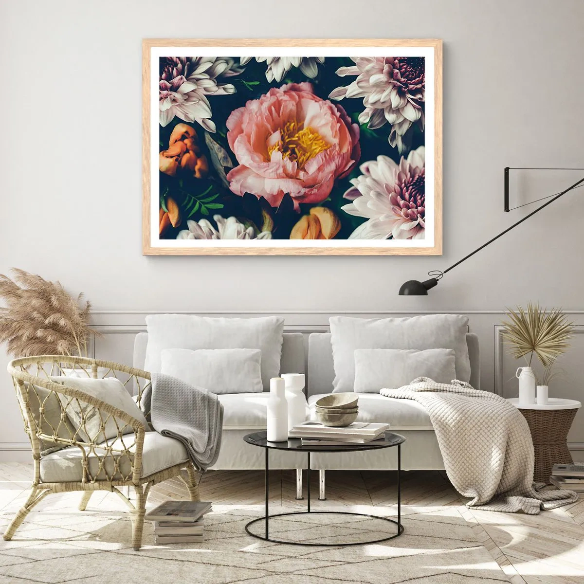 Plagát v ráme zo svetlého duba - S barokovým prepychom - 91x61 cm