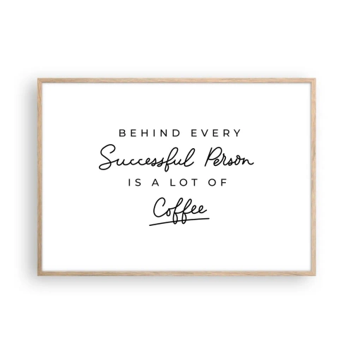Plagát v ráme zo svetlého duba - Tajomstvo úspechu - 100x70 cm