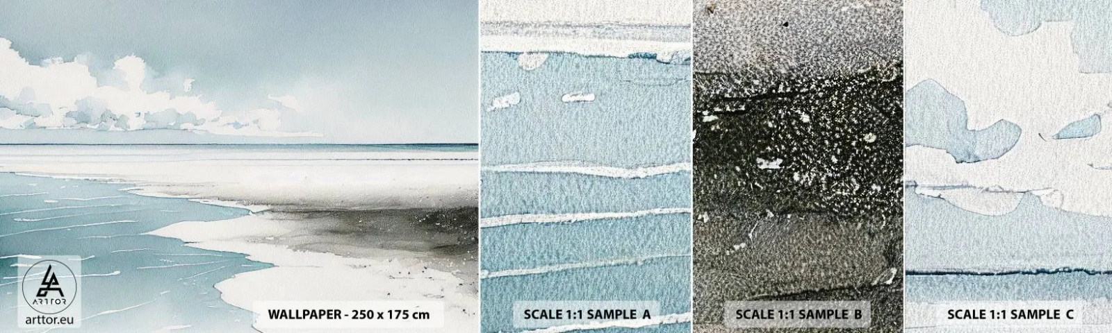 Vzorka Fototapeta Standard Eco - Jemný príliv - pobrežie, Pláž, Vyrovnanosť - 100x30 cm