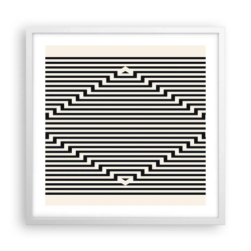 Plagát v bielom ráme - Geometrická ilúzia - 50x50 cm