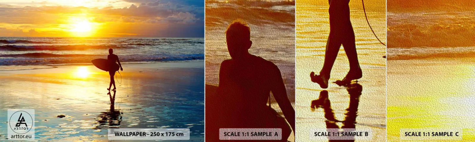 Vzorka fototapety Premium Sand - Návrat bojovníka - Šport, Surfovanie, Indonézia - 100x30 cm