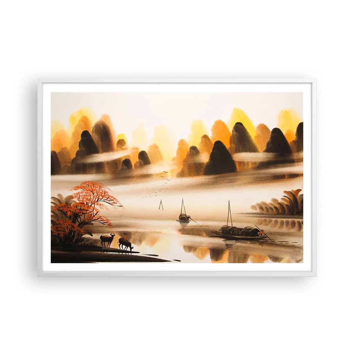 Plagát v bielom ráme - Ďalej ako na Ďalekom východe - 100x70 cm