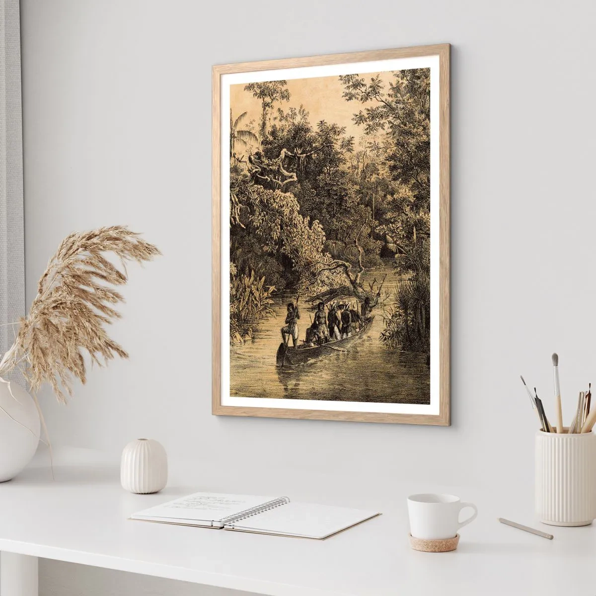 Plagát v ráme zo svetlého duba - Výlet k zdroju - 70x100 cm