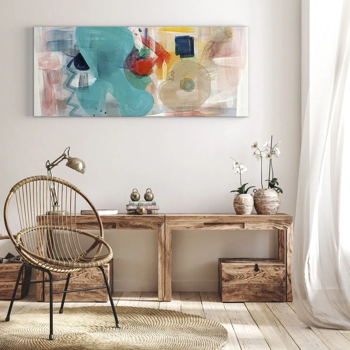 Obraz na plátne - Farebná hra - 140x50 cm