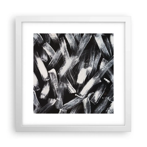 Plagát v bielom ráme - Abstrakcia v industriálnom duchu - 30x30 cm