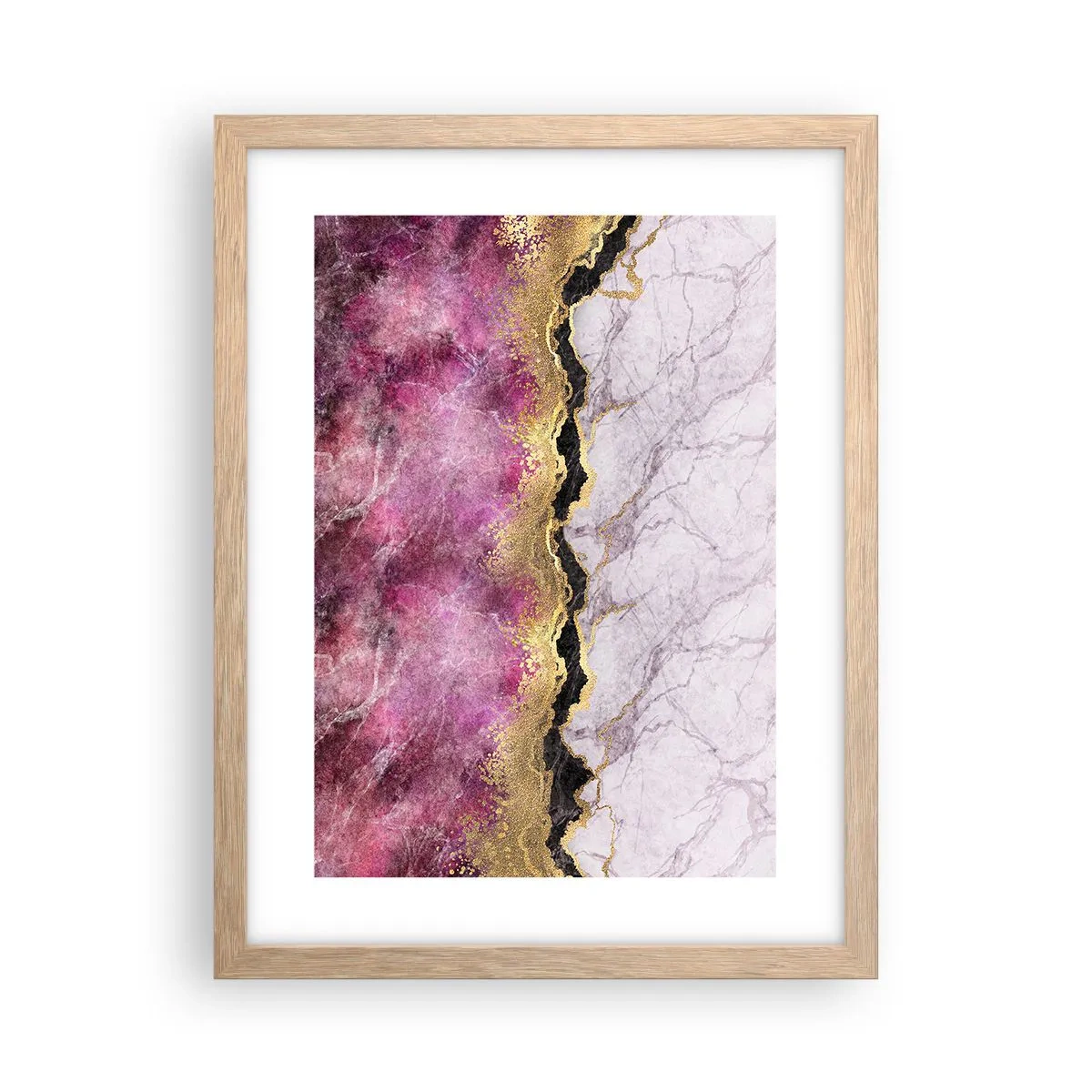 Plagát v ráme zo svetlého duba - Na hranici - 30x40 cm