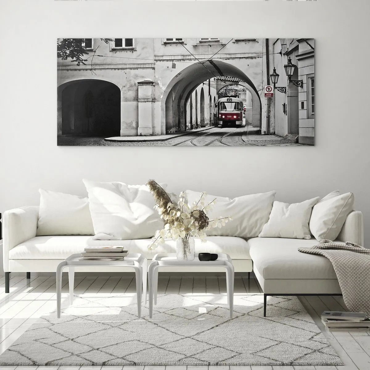 Obraz na skle - Mestským labyrintom - 100x40 cm