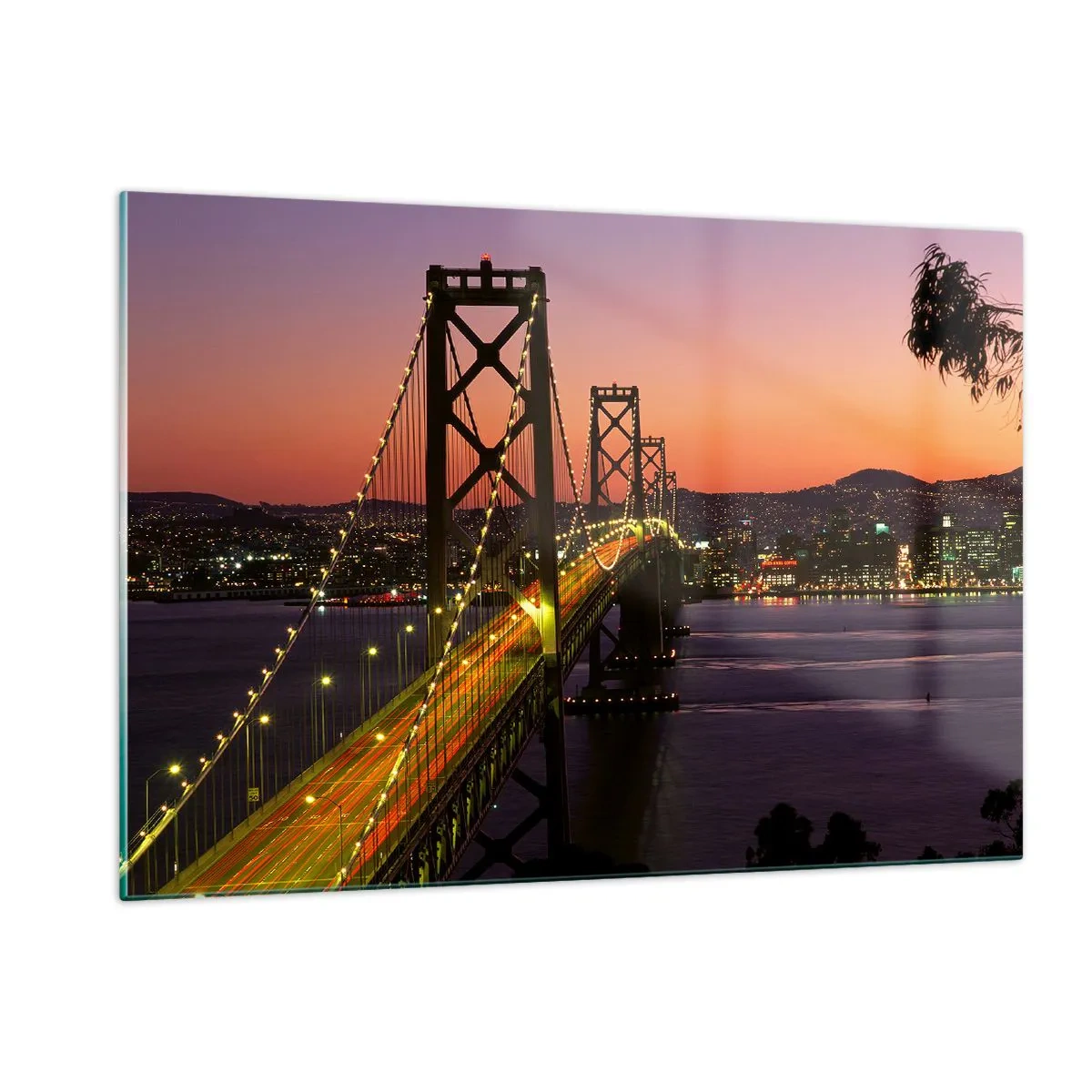 Obraz na skle - Večer vo fialovej - 120x80 cm