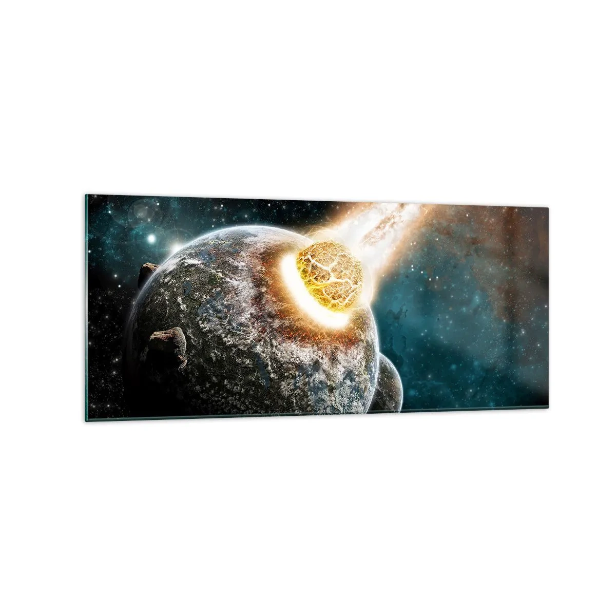 Obraz na skle - Skaza alebo narodenie? - 120x50 cm
