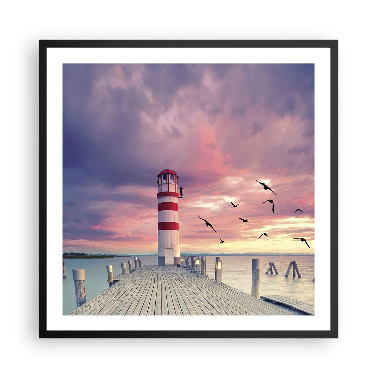 Plagát v čiernom ráme - Čas ísť do prístavu - 60x60 cm