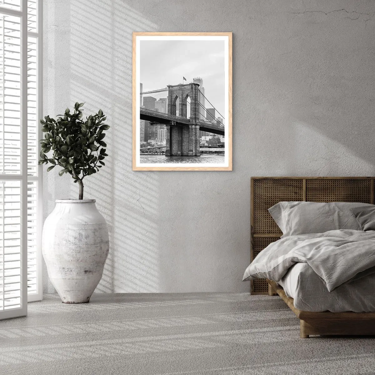 Plagát v ráme zo svetlého duba - Newyorské zázraky - 61x91 cm