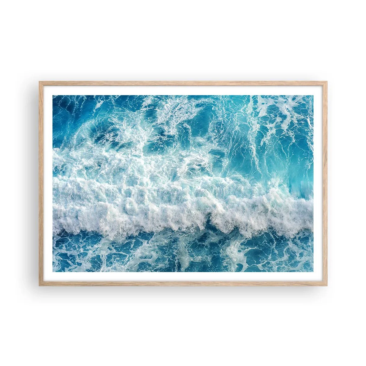 Plagát v ráme zo svetlého duba - Radostne a skákavo - 100x70 cm