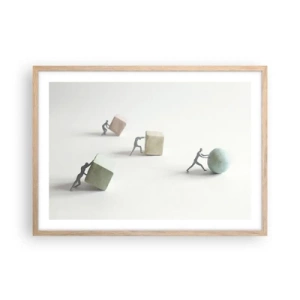 Plagát v ráme zo svetlého duba - Život samotný - 70x50 cm