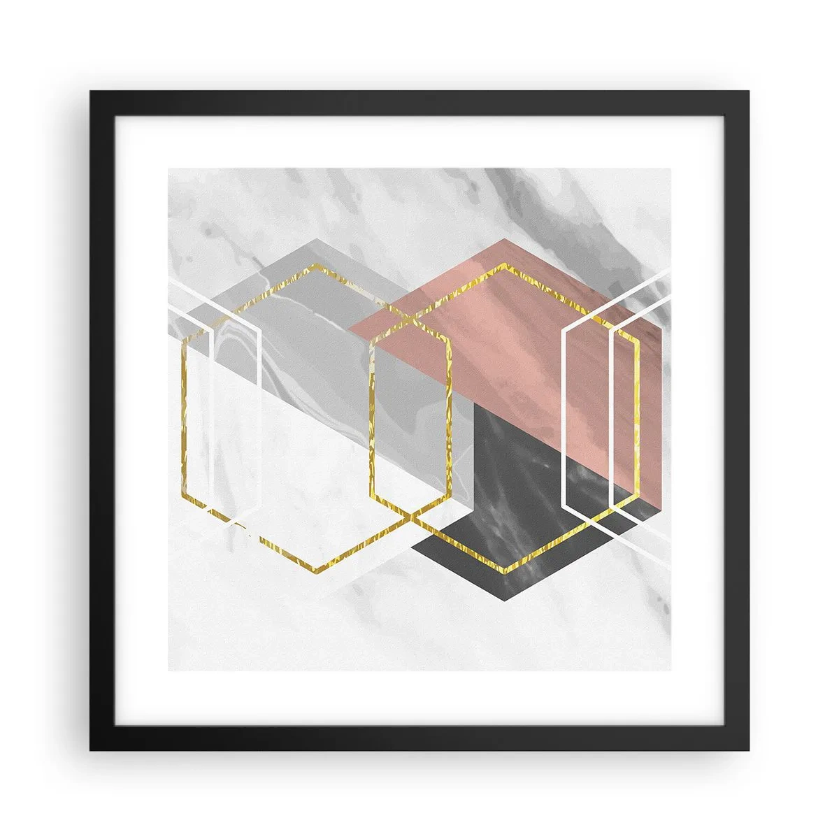 Plagát v čiernom ráme - Reťazová kompozícia - 40x40 cm