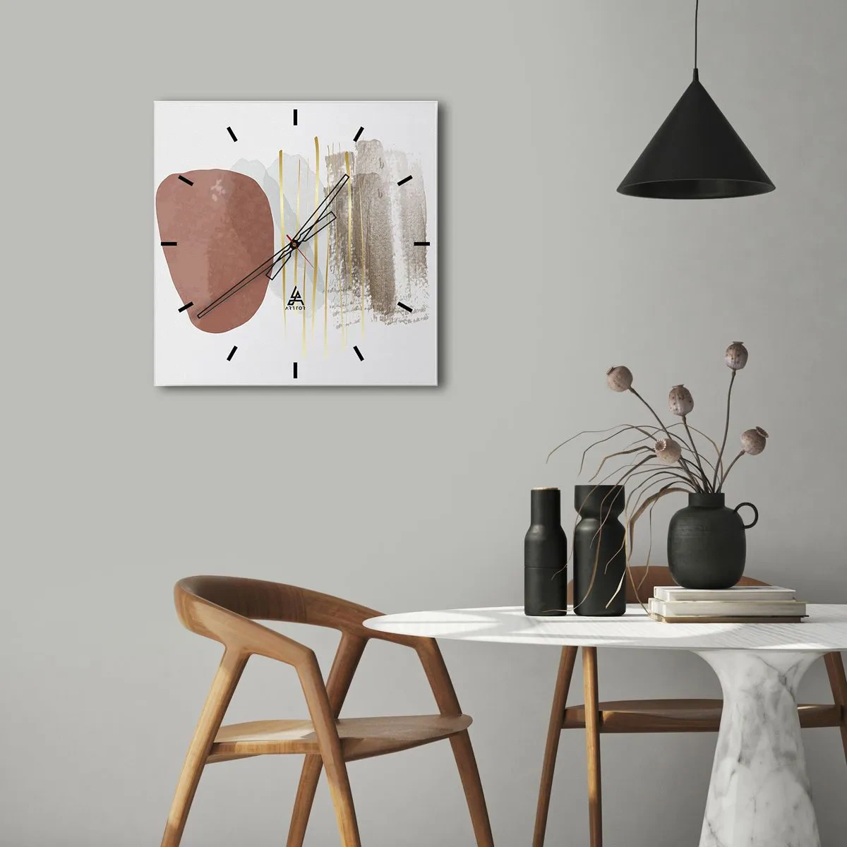 Nástenné hodiny - Abstraktná kolonáda - 30x30 cm