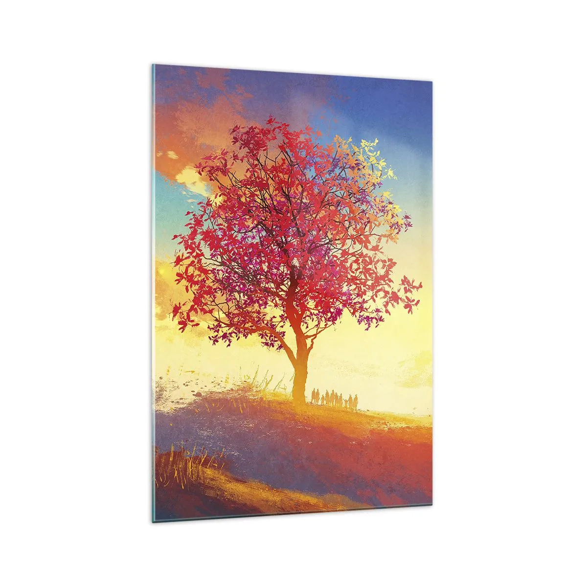 Obraz na skle - Pútnik pri cieli - 70x100 cm