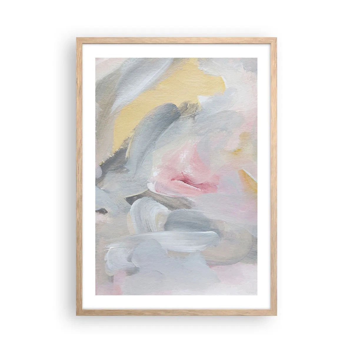 Plagát v ráme zo svetlého duba - V pastelovom svete - 50x70 cm