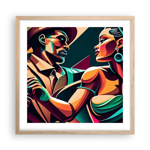 Plagát v ráme zo svetlého duba - V rytme srdca - 50x50 cm