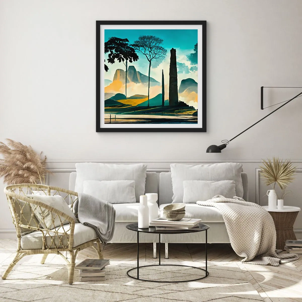 Plagát v čiernom ráme - Vyššie a vyššie - 60x60 cm