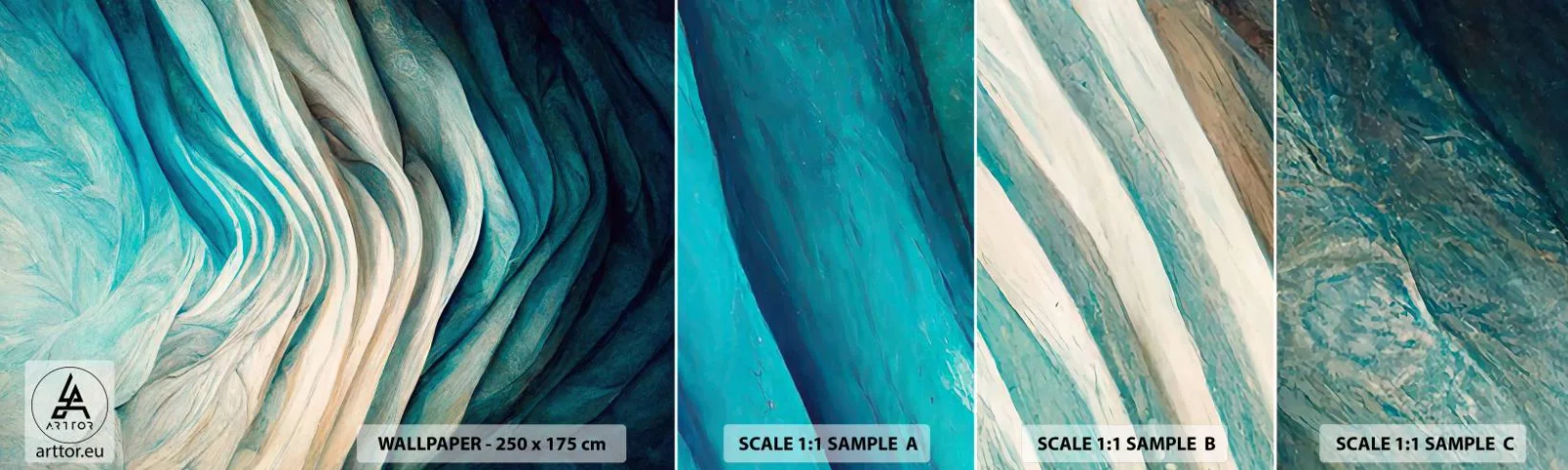 Vzorka Fototapeta Standard Eco - Modrá neukojiteľnosť - Kus, 3D, Abstrakcia - 100x30 cm