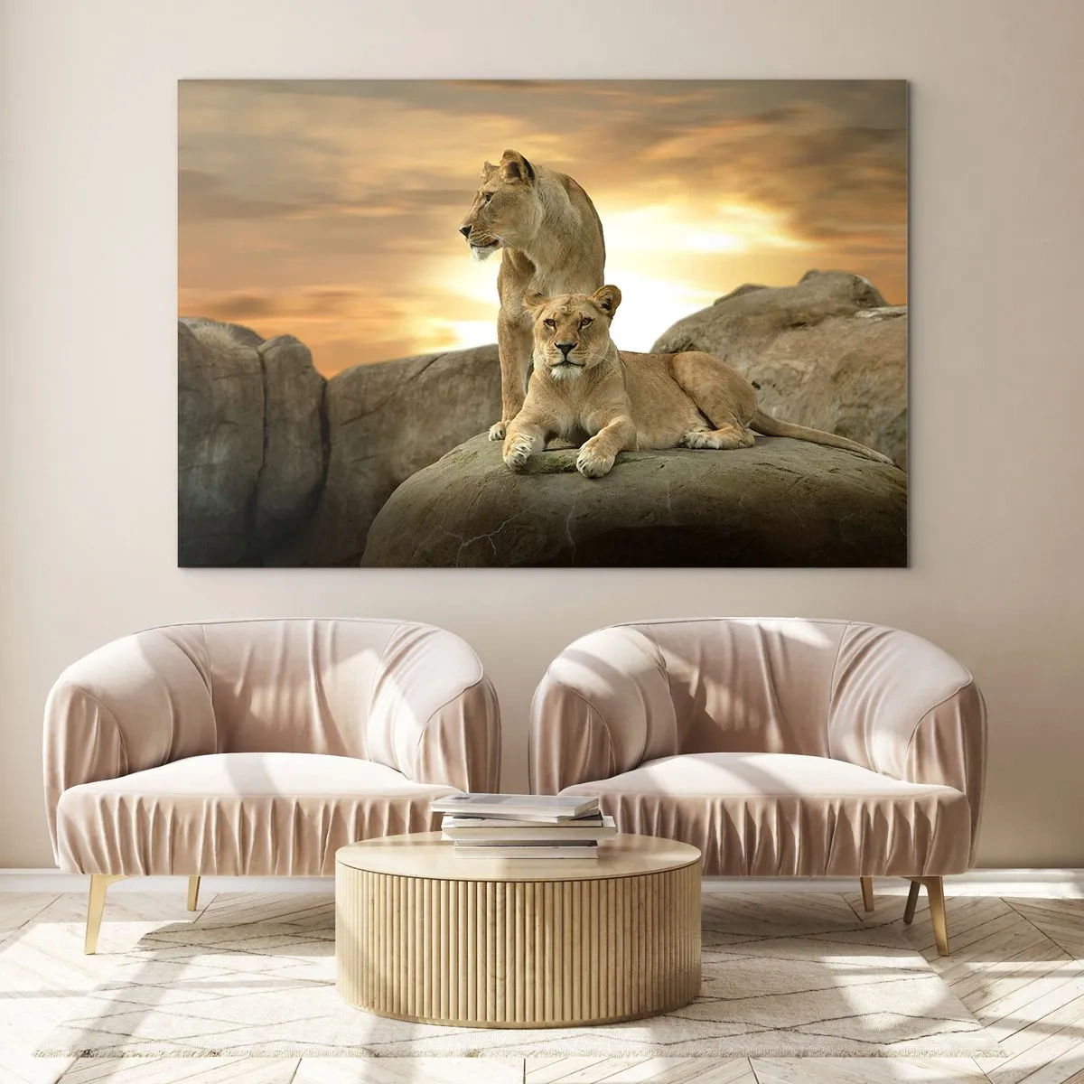 Obraz na skle - Kráľovské veličenstvo - 70x50cm - Kráľovský majestát - Moderná nástenná dekorácia do obývacej izby a spálne ARTTOR