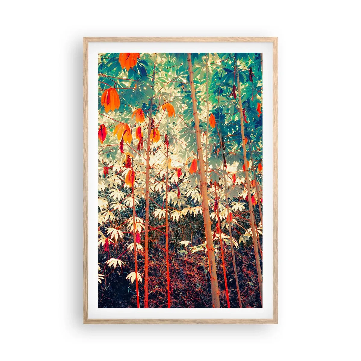 Plagát v ráme zo svetlého duba - Tajný život listov - 61x91 cm