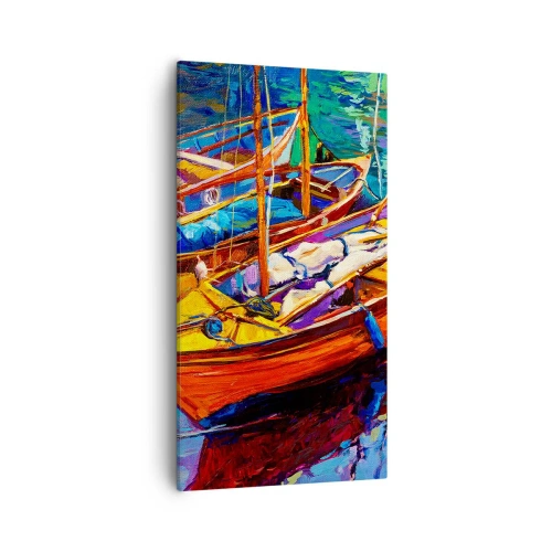 Obraz na plátne - Na vode hustej od farieb - 55x100 cm