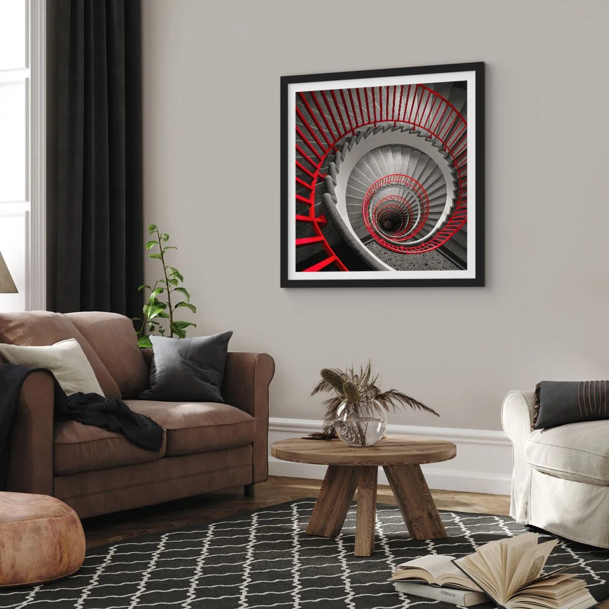 Plagát v čiernom ráme - Architektonické hry - 60x60 cm