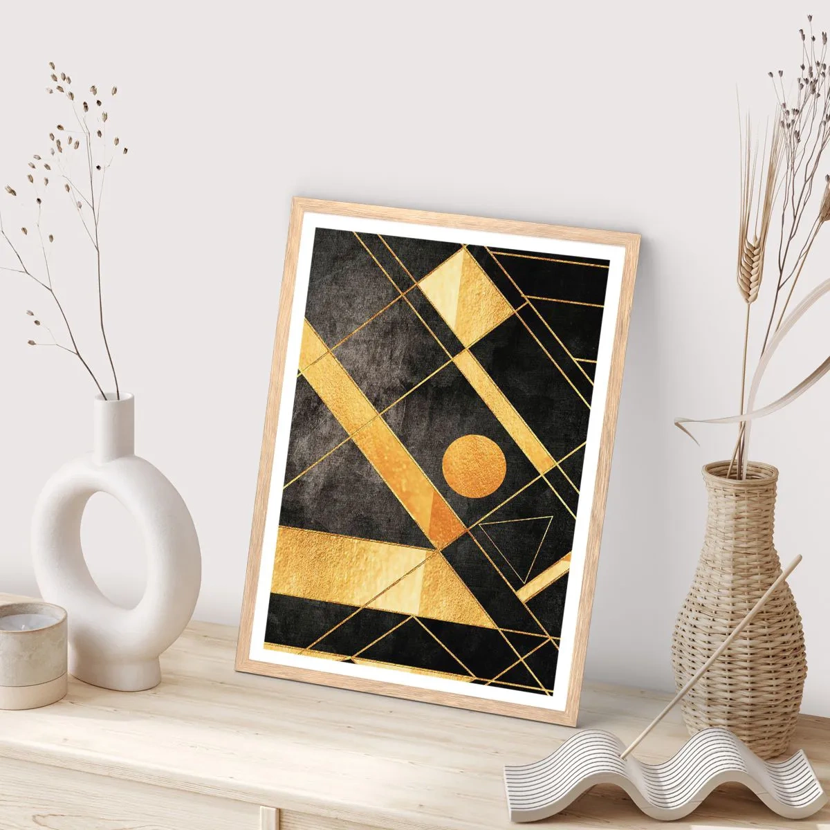 Plagát v ráme zo svetlého duba - Slnko púšte - 50x70 cm
