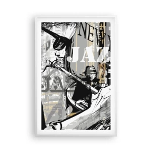 Plagát v bielom ráme - V rytme New Yorku - 61x91 cm