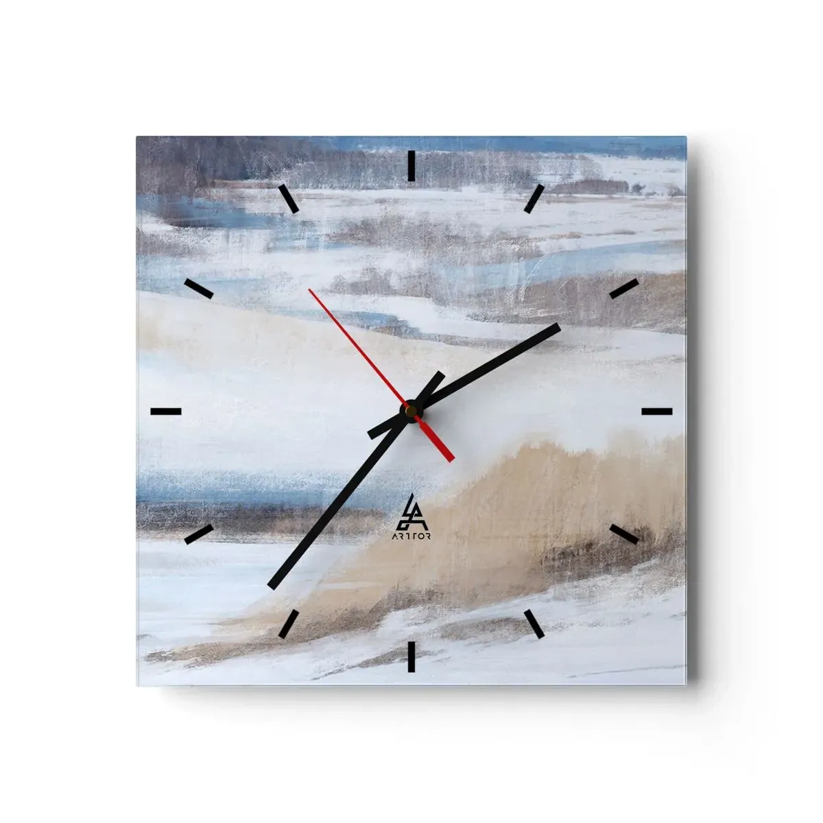 Nástenné hodiny - Zimná kompozícia - 30x30 cm