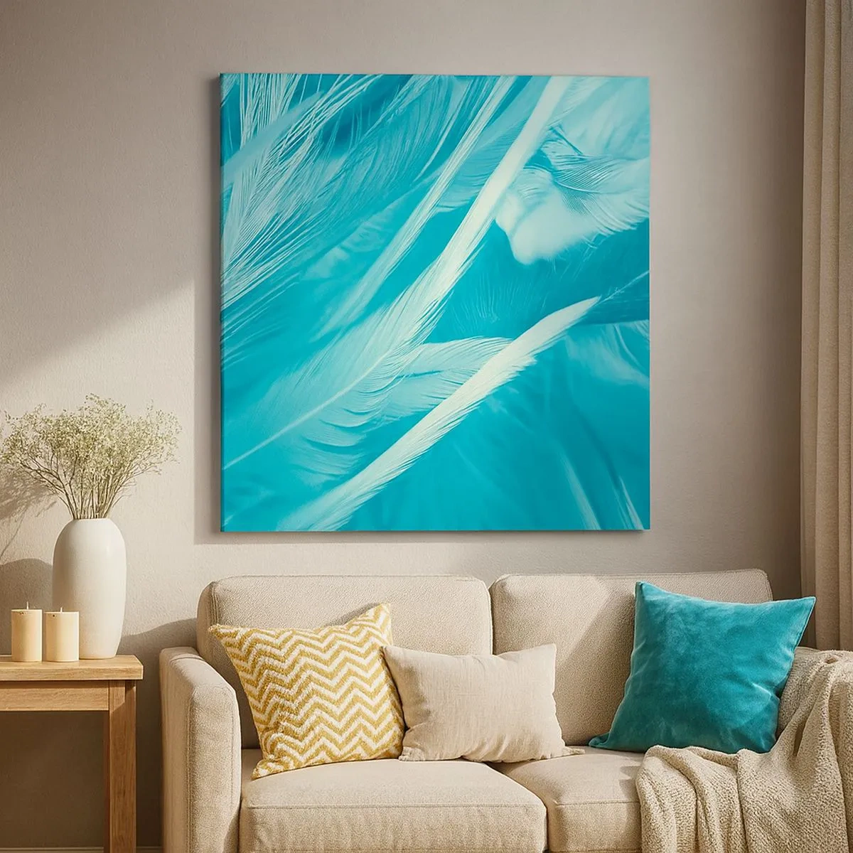 Obraz na plátne - Utopiť sa v páperí - 30x30 cm