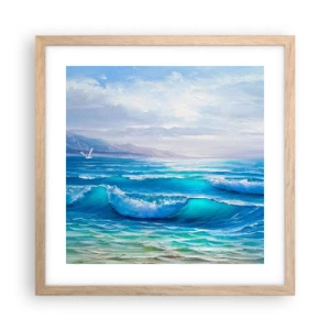 Plagát v ráme zo svetlého duba - Prináša ukojenie - 40x40 cm