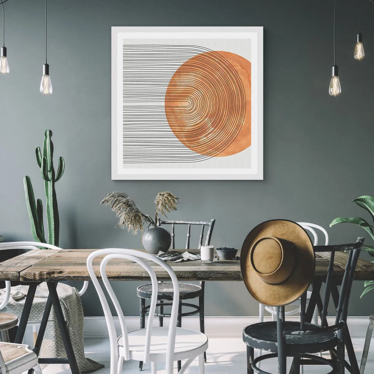 Plagát v bielom ráme - Slnečná kompozícia - 40x40 cm