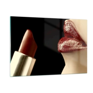 Obraz na skle - Zmyselnosť a lesk karmínu - 120x80 cm