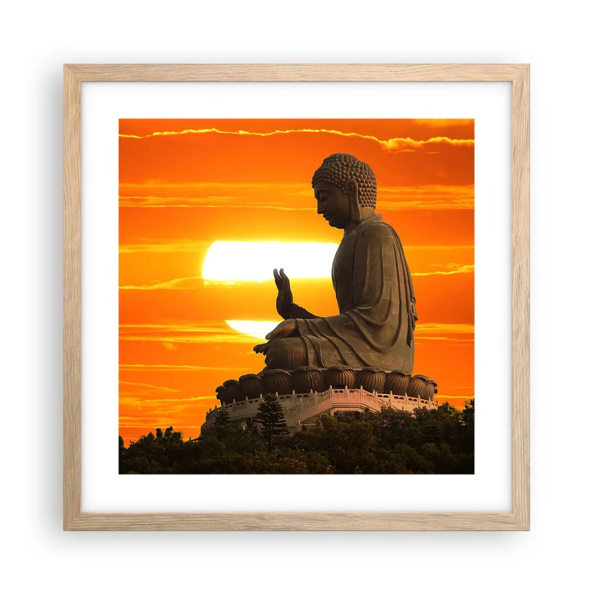 Plagát v ráme zo svetlého duba - Bez strachu zo sveta - 40x40 cm