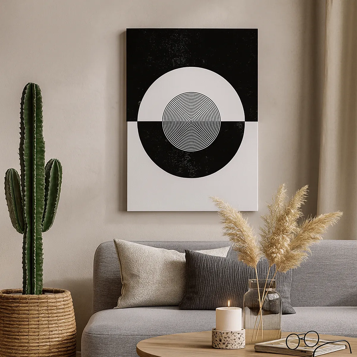 Obraz na plátne - Harmónia v čiernej a bielej - 50x70 cm