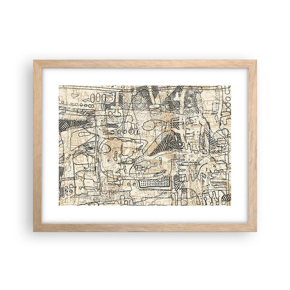 Plagát v ráme zo svetlého duba - Čaká na rozlúštenie - 40x30 cm