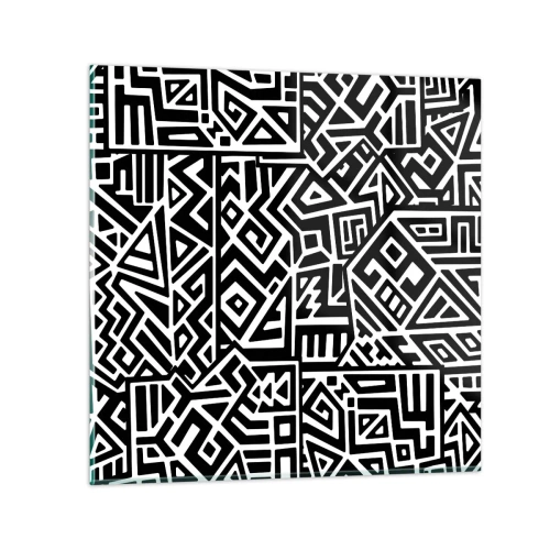 Obraz na skle - Predkolumbovská kompozícia - 30x30 cm