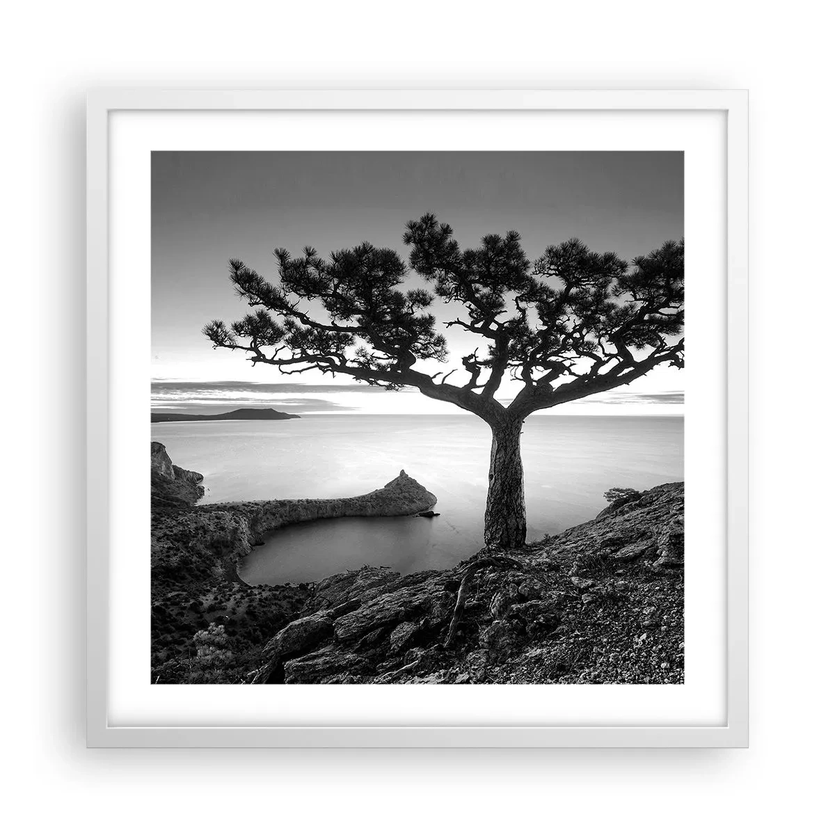 Plagát v bielom ráme - Pokoj až k horizontu - 50x50 cm