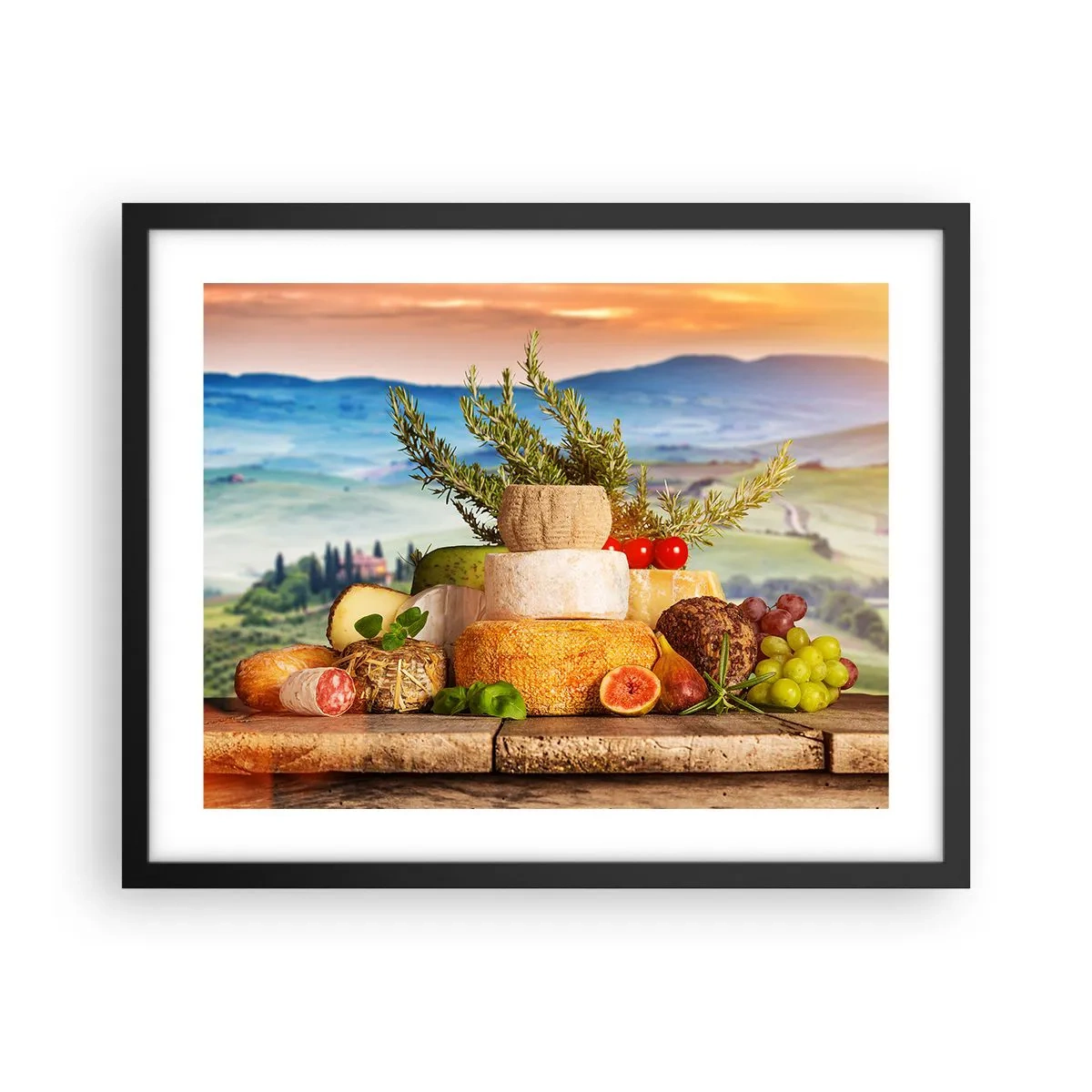 Plagát v čiernom ráme - Talianska radosť zo života - 50x40 cm