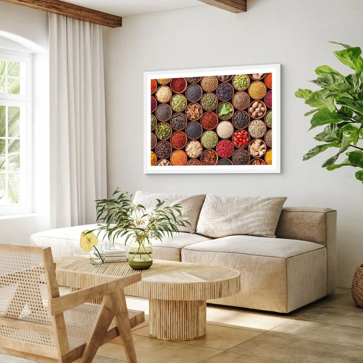 Plagát v bielom ráme - Všetky chute sveta - 70x50 cm